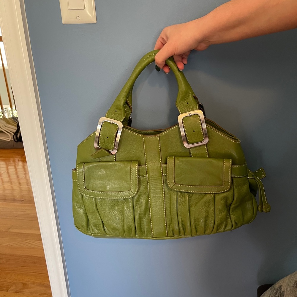 Green cole Haan purse with large and small wallet